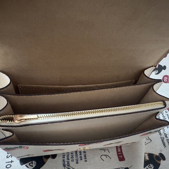 Coach Strawberry Print White Flap Shoulder Bag - Picture 4 of 9